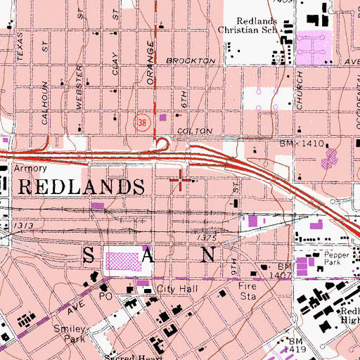 Topographic Map of Saint Paul African Methodist Episcopal Church (historical), CA