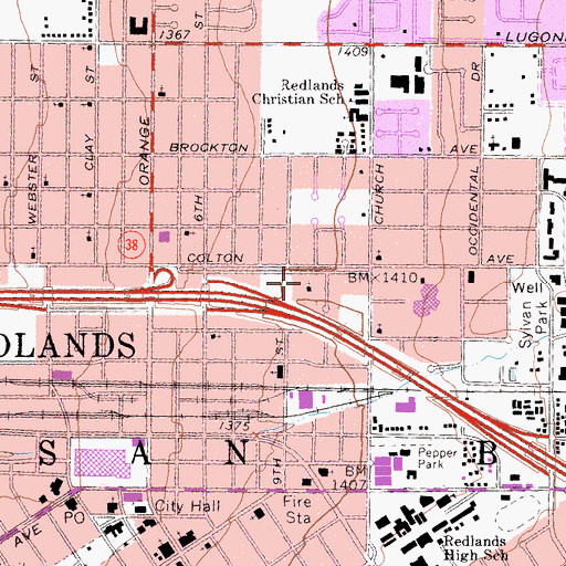 Topographic Map of Second Christian Reformed Church, CA