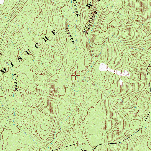 Topographic Map of Burnt Timber Creek, CO