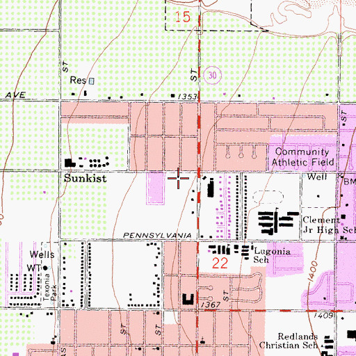 Topographic Map of Western Shopping Center, CA