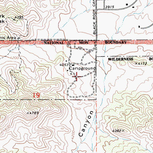 Topographic Map of Black Rock Campground, CA