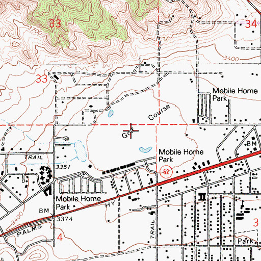 Topographic Map of Blue Skies Country Club, CA