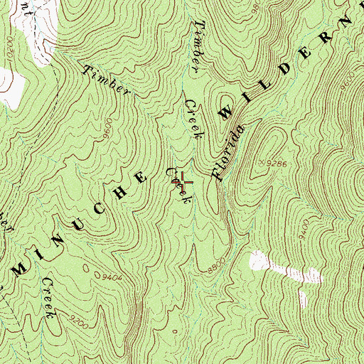Topographic Map of North Burnt Timber Creek, CO
