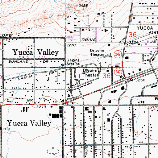 Topographic Map of Community Center Park, CA