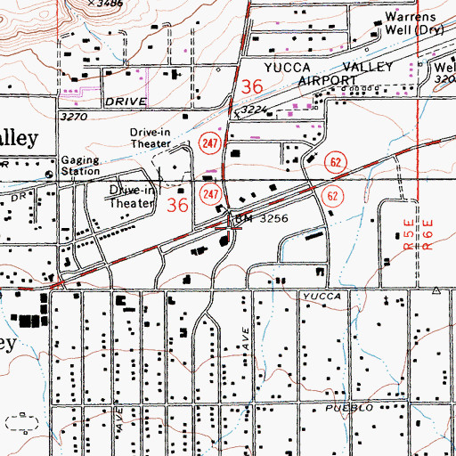Topographic Map of Desert Hills Plaza Shopping Center, CA