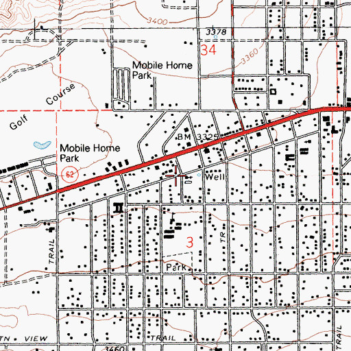 Topographic Map of Desert Rock Foursquare Church, CA