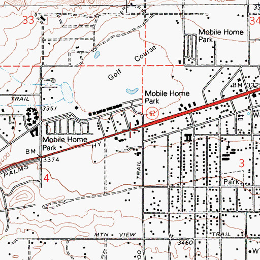Topographic Map of Faith Baptist Church, CA