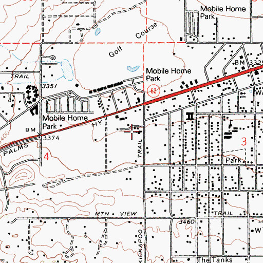 Topographic Map of First Assembly of God Church, CA