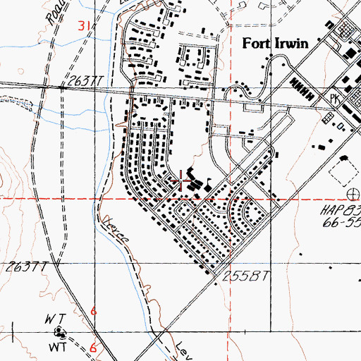 Topographic Map of Fort Irwin Middle School, CA