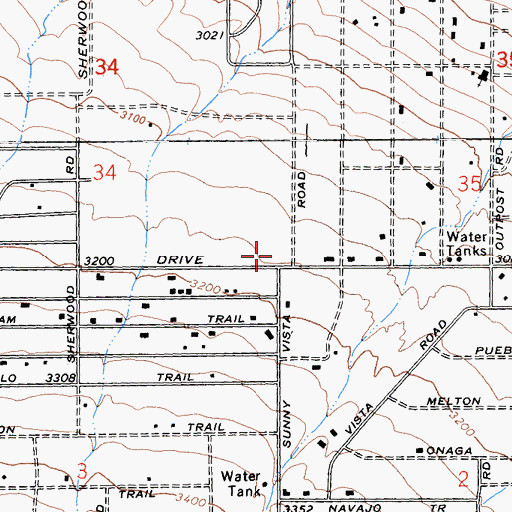 Topographic Map of Friendly Hills Elementary School, CA