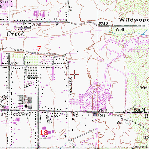 Topographic Map of Green Valley High School, CA
