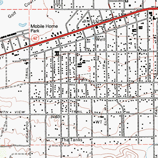 Topographic Map of Hi Desert Park, CA