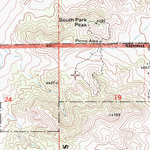 Topographic Map of Hi-View Nature Trail, CA