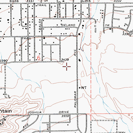 Topographic Map of Onaga Elementary School, CA