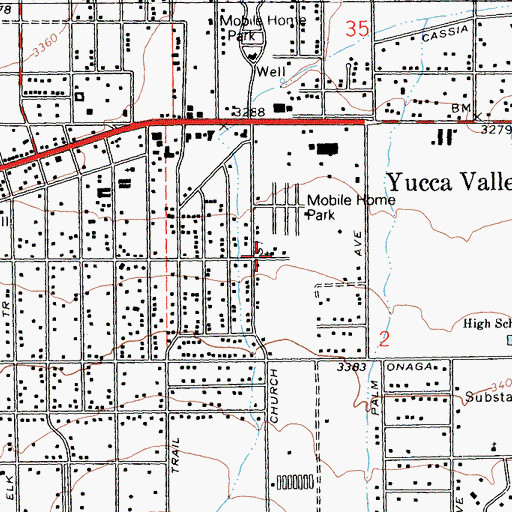 Topographic Map of Saint Marys of the Valley Church, CA