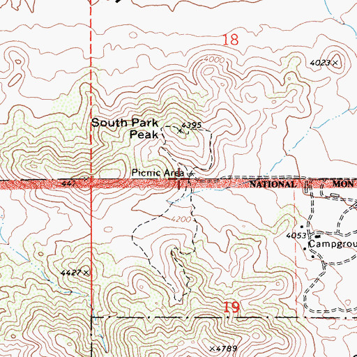 Topographic Map of South Park, CA