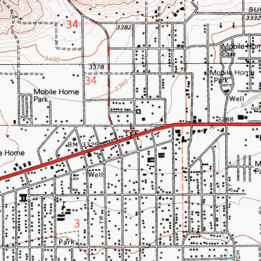 Topographic Map of Traingle Park, CA