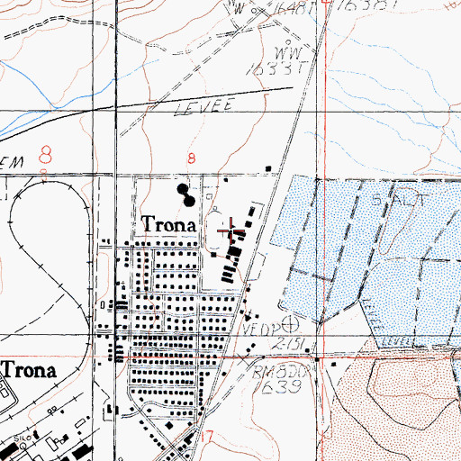 Topographic Map of Trona Elementary School, CA