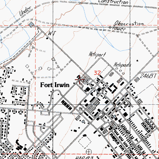 Topographic Map of Weed Army Community Hospital, CA