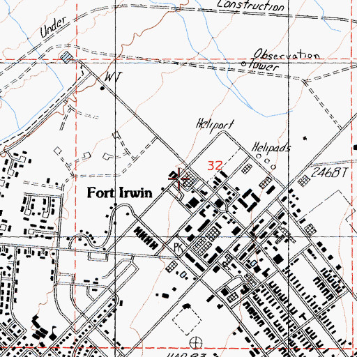 Topographic Map of Weed Army Community Hospital Medical Library, CA