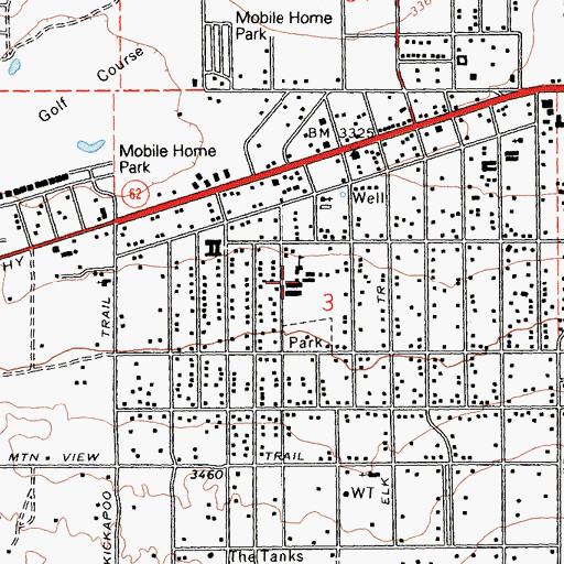 Topographic Map of Yucca Valley Elementary School, CA