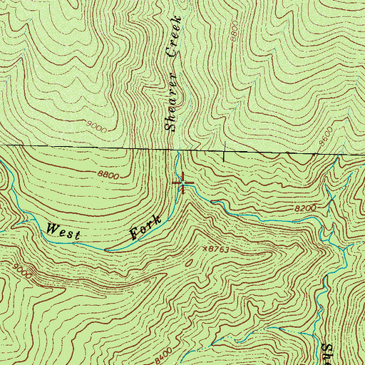 Topographic Map of West Fork Shearer Creek, CO