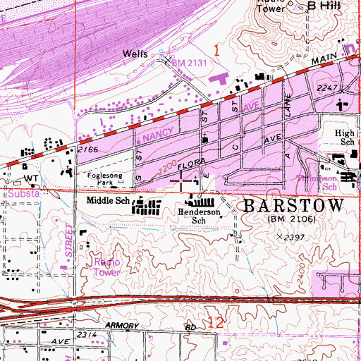 Topographic Map of Concordia Lutheran Church, CA