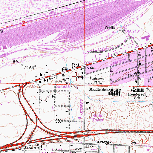 Topographic Map of Disciples of Christ Church, CA