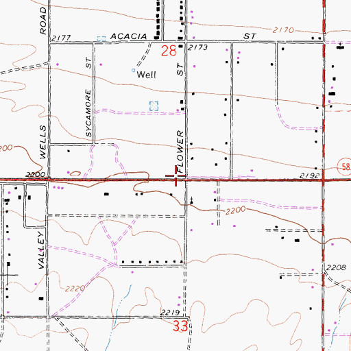 Topographic Map of First Baptist Church of Hinkley, CA