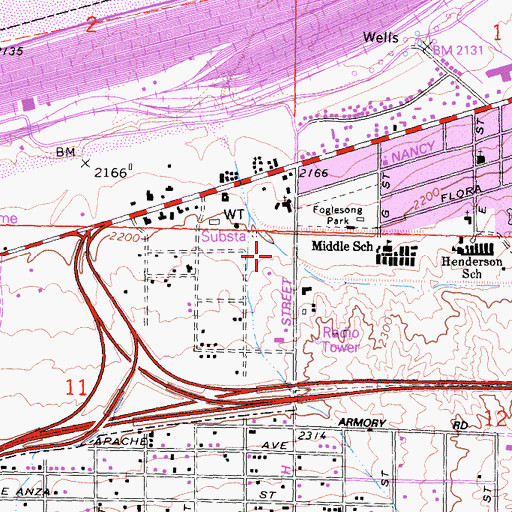 Topographic Map of H Street Soccer Fields, CA