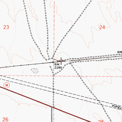 Topographic Map of Hawes (historical), CA