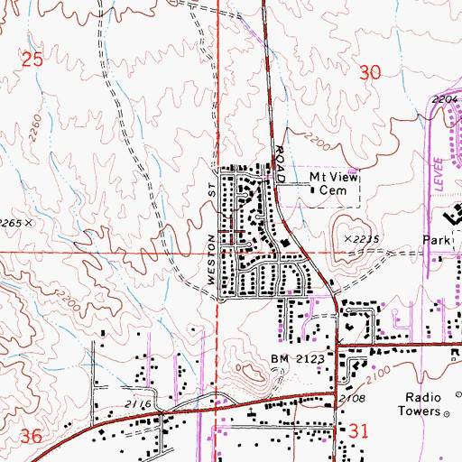 Topographic Map of Irwin Estates, CA