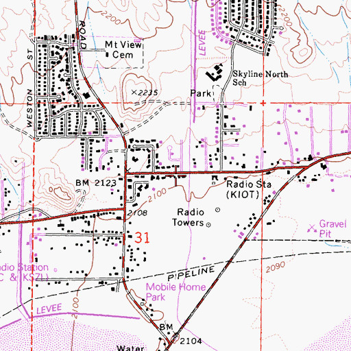 Topographic Map of North Barstow, CA