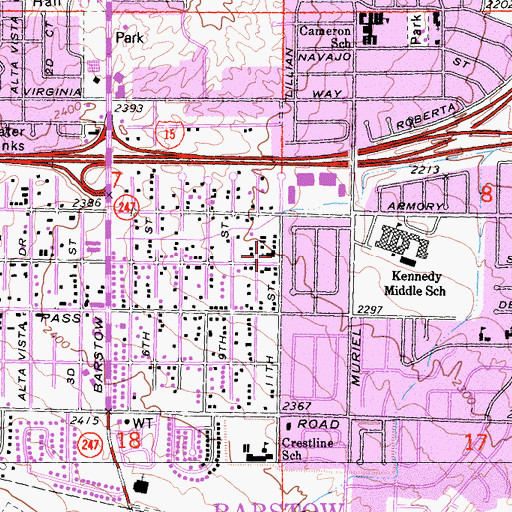 Topographic Map of Bilingual Seventh Day Adventist Church, CA