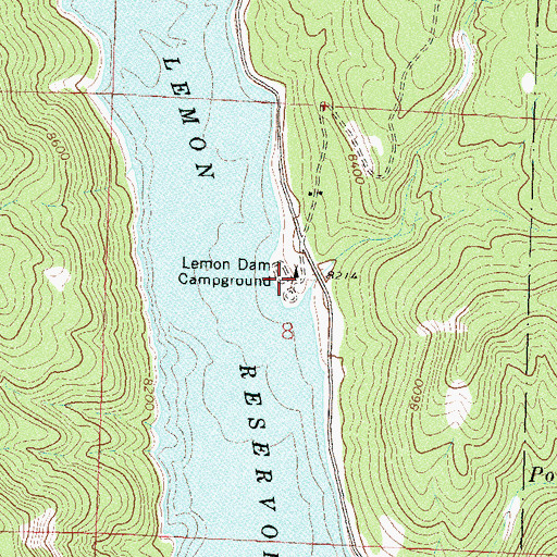 Topographic Map of Lemon Dam Campground, CO