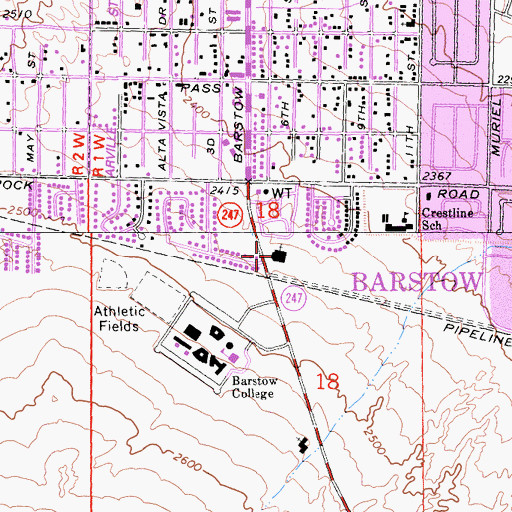 Topographic Map of The Church of Jesus Christ of Latter Day Saints, CA