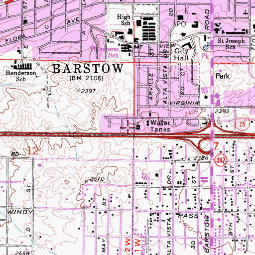 Topographic Map of Church of the Nazarene, CA