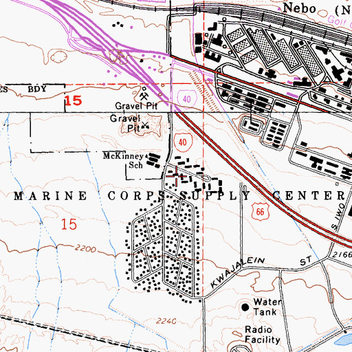 Topographic Map of Eniwetok Housing Area, CA