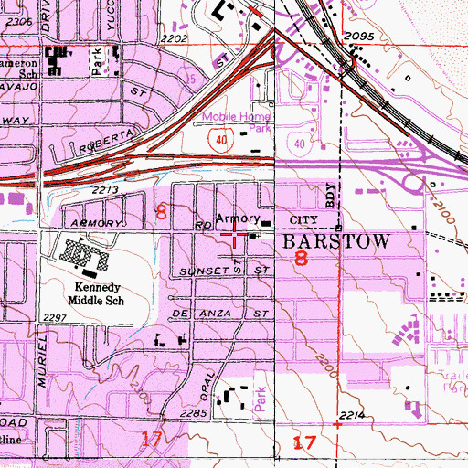 Topographic Map of First Church of Christ Scientist, CA