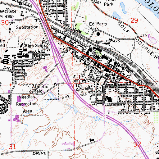 Topographic Map of First Southern Baptist Church, CA