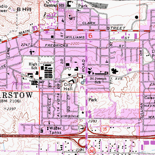 Topographic Map of First United Methodist Church, CA