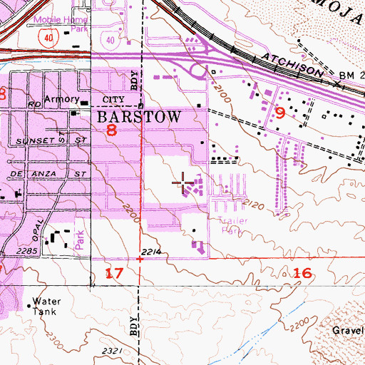 Topographic Map of Montara Elementary School, CA