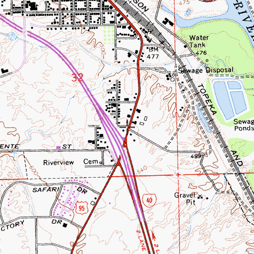 Topographic Map of Needles Town Center Shopping Center, CA
