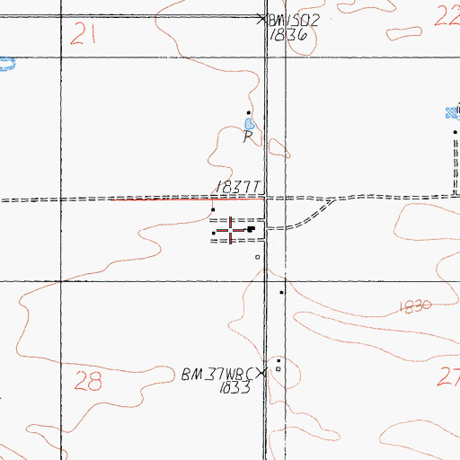 Topographic Map of Newbury Community Church, CA