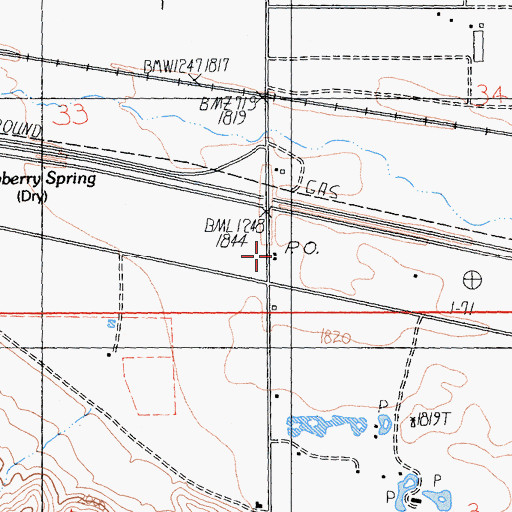 Topographic Map of Newberry Springs Post Office, CA