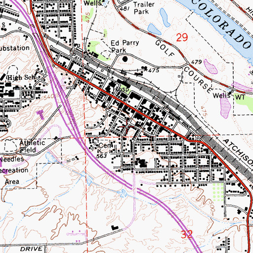 Topographic Map of Saint Anns Catholic Church, CA