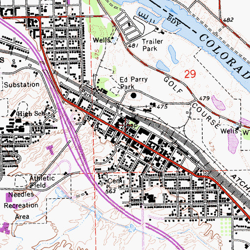 Topographic Map of Santa Fe Park, CA