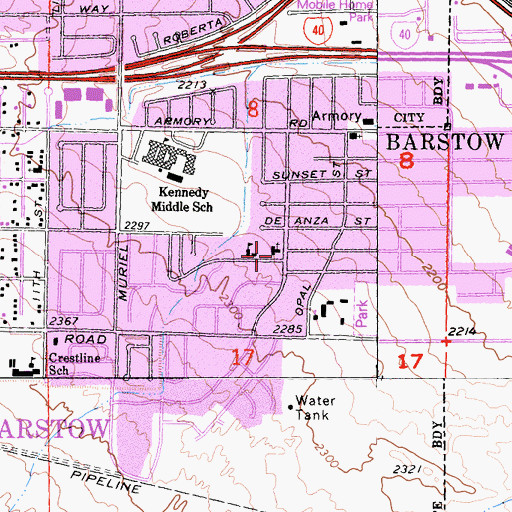 Topographic Map of Seventh Day Adventist Church, CA