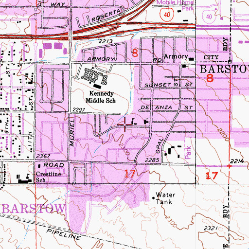 Topographic Map of Seventh Day Adventist School, CA