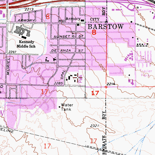 Topographic Map of Stringham Park, CA